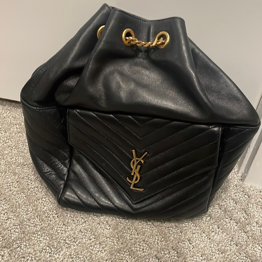 Saint Laurent (YSL) Joe Monogram Matelasse Leather Backpack